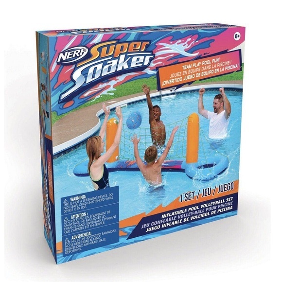 NIB. Nerf Super Soaker Inflatable Volleyball Set - Picture 1 of 5